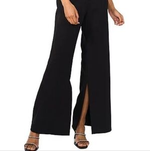 Vince Camuto Black Wide-Leg Split Pants